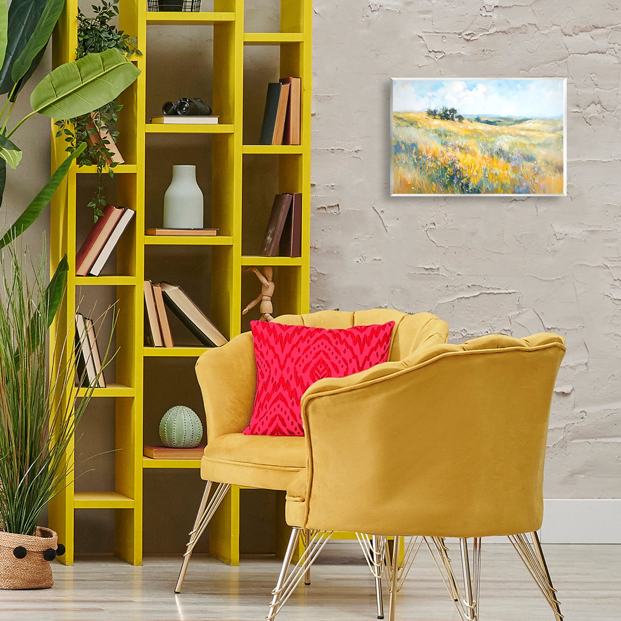 Stupell Industries Country Prairie Scene Landscape & Nature Painting Unframed Art Print Wall Art, 15 x 10