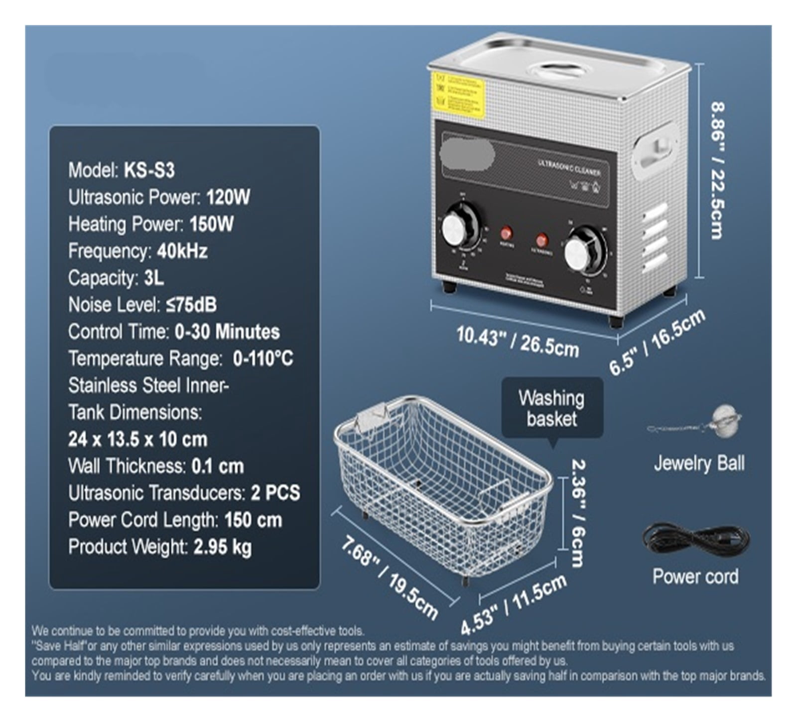 2/3/6/10/15/30L Ultrasonic Cleaner with Heater Timer for Lab Tools Metal Parts Carburetor Brass Auto Parts Engine Parts