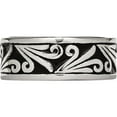 thumbnail image 3 of Stainless Steel Antiqued And Polished Fancy Design 8mm Ridged Edge Band (Size 11.5) Made In China sr63-11.5, 3 of 5