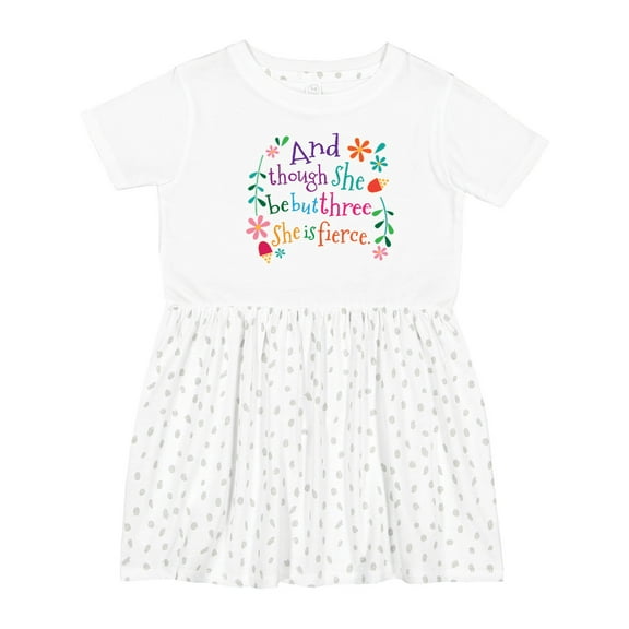 Inktastic 3rd Birthday She is Fierce Girls 3 Year Old Girls Toddler Dress