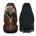 thumbnail image 4 of Uorisanigo Universal Car Seat Covers, Soft Dog Paw Brown Bear Print Auto Bucket Seat Covers Fluffy Furry Car Seats Cover Cushion Accessories for Men, Set of 2, 4 of 7