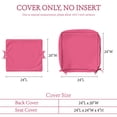 thumbnail image 5 of Pakunoda 24" X 24" Patio Furniture Cushion Covers, Waterproof Outdoor Deep Seat Cushion Replacement Slipcovers, Outdoor Cushion Covers with Zipper for Patio Furniture, Pink, 5 of 7