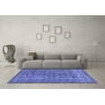 thumbnail image 3 of Ahgly Company Machine Washable Indoor Round Abstract Blue Modern Area Rugs, 5' Round, 3 of 4