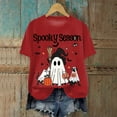 thumbnail image 2 of mgoYE Halloween Womens Clothing Halloween Shirts for Women Cute Ghost Shirt Fall Pumpkin Tshirt Coffee Graphic Tees casual Short Sleeve Tops(Red,2XL), 2 of 4