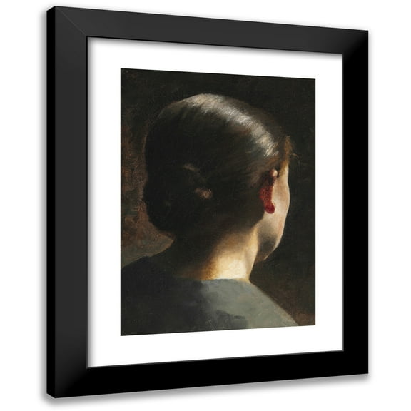 Vilhelm Hammershøi 11x14 Black Modern Framed Museum Art Print Titled - Portrait of the Artist's Sister Anna Hammershoi Seen from Behind