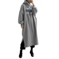 thumbnail image 1 of mtvxesu Robes pour Femmes, Mode Femmes Imprimé Ample à Capuche Confortable Robe à Manches Longues Robes Mini, 1 of 3