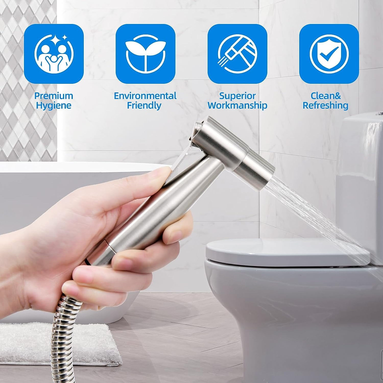 YUNMEIYI Hot and Cold Handheld Bidet Sprayer for Toilet, Warm Water Bidet with Adjustable Pressure, Non-Electric Temperature Control for Feminine Wash