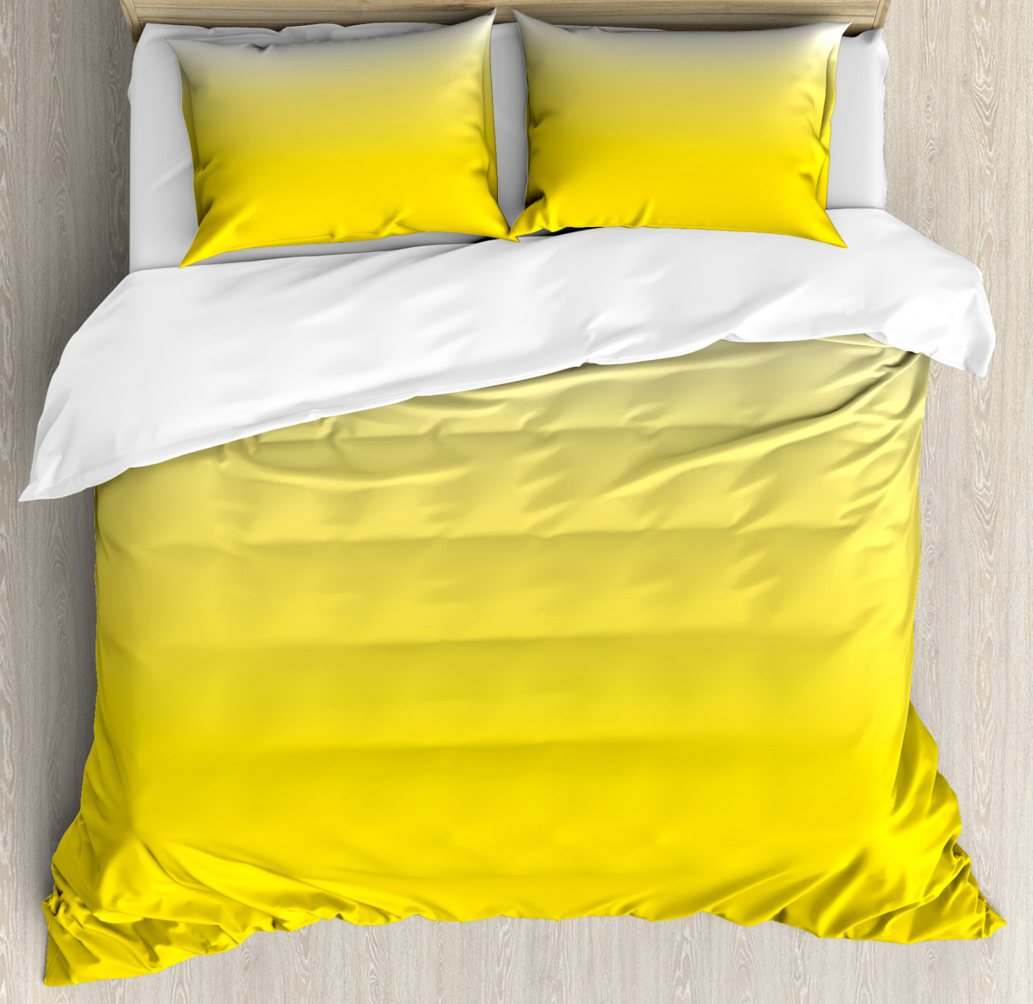 Ombre Duvet Cover Set King Size, Rising Happy Sun Inspired and Vivid