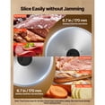 thumbnail image 3 of KFFKFF Meat Slicer, 6.7 inch 150W Electric Deli Slicer Machine with two SUS420 Blades,  0-0.6 inch Adjustable Thickness, ETL Certified Home Food-Slicer, ETL Approved, 3 of 9