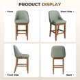 thumbnail image 6 of Set of 2 Upholstered Counter Height Bar Stools in Sleek Faux Leather with Solid Rubberwood Legs for Kitchen Island, 6 of 8