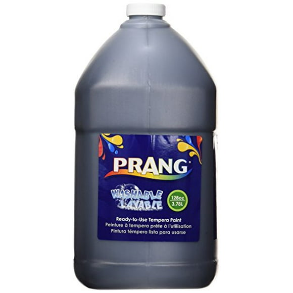 PRANG Ready-to-Use Washable Tempera Paint, 1 Gallon Bottle, Black (10609)