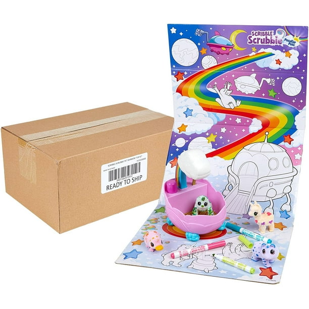 Crayola Scribble Scrubbie Peculiar Pets Rainbow Tub Set, Juguetes para niños, Regalo para niñas y niños, Edades 3, 4, 5, 6