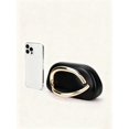 thumbnail image 6 of Women's Black Clutch Purse with Gold Ring Handle Elegant Evening Handbag, 6 of 10