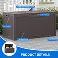 thumbnail image 2 of Dextrus 100 Gallon Large Resin Deck Box , Dark Brown Water Resistant Outdoor Storage Container, Lockable Organizer for Patio Cushions, Garden Tools, Pool Supplies & Indoor Outdoor Essentials, 2 of 9