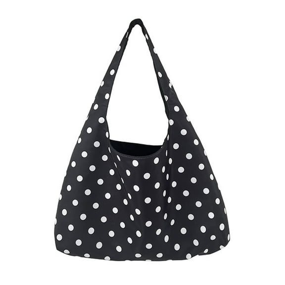 Korean Styles Armpit Bag for Women Large Capacity Shoulder Bag Polkas Dot Handbag Shopping Bag Commuting Bag Grocery Bag