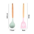 thumbnail image 2 of Juego de utensilios de madera de bambú del utensilio de cocina del silicón 2pcs - sistema del utensilio del silicón - utensilios de cocina del silicón SE del utensilio, 2 of 5