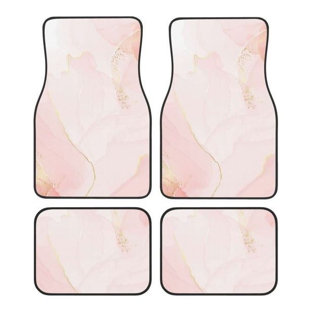 Fotbe Marble Juego de 4 Tapetes para Auto con Estampado – Alfombrillas de Goma Reforzada, Diseño Antideslizante, Protección para Todo el Año – Vehículos, Autos, Camionetas y SUVs