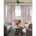 thumbnail image 4 of Coastal Coral Blackout Curtains 84 Inches Length, Pink Nautical Starfish Ocean Shell Beach Window Treatment Thermal Insulated Drapes for Bedroom Living Room 2 Panels 84x84 Inches, 4 of 8