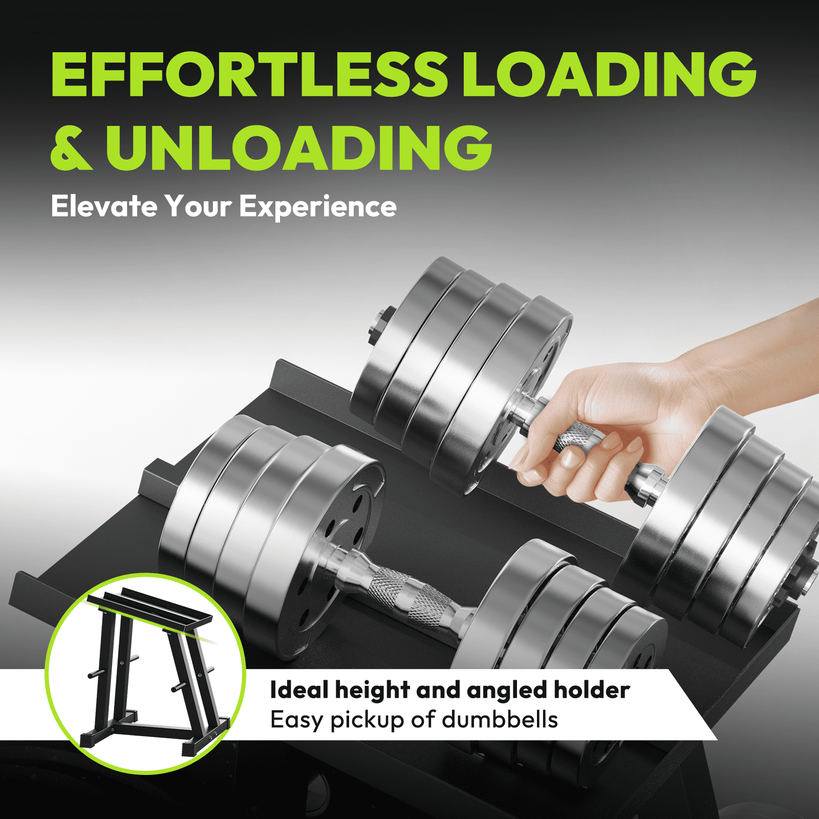 HANDBODE Adjustable Dumbbell Rack with Plate Storage, 500 lb Capacity, Space-Saving Storage Organizer for Classic Dumbbells, table for dumbbells, Heavy Duty Column Stand for Home Gym