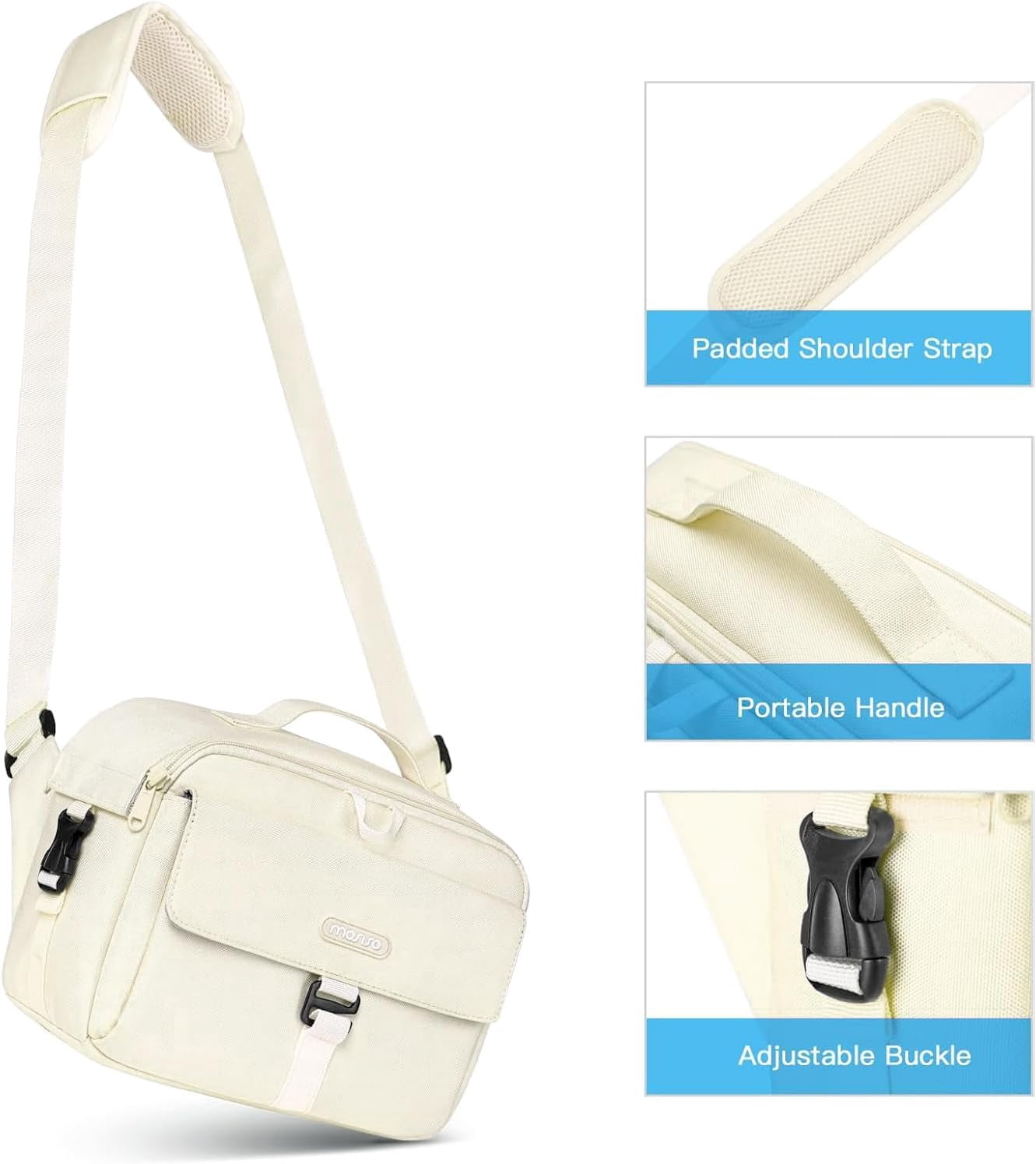 MOSISO Camera Shoulder Bag Case Crossbody Sling Purse, DSLR/SLR/Mirrorless Compact Padded Photography Handbag with Rain Cover Compatible with Canon/Nikon/Sony Cameras and Lenses