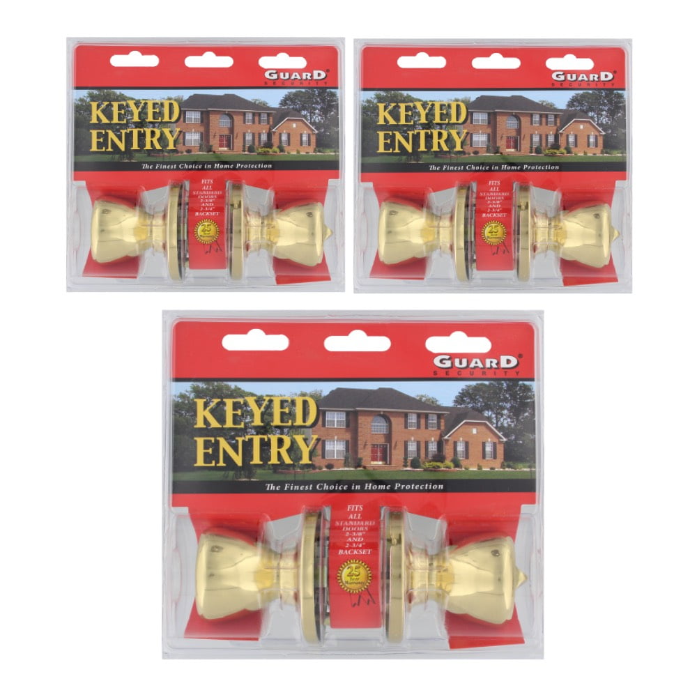 Guard Security 1990 Keyed Entry Door Lockset With Keys Tubular Tulip ...