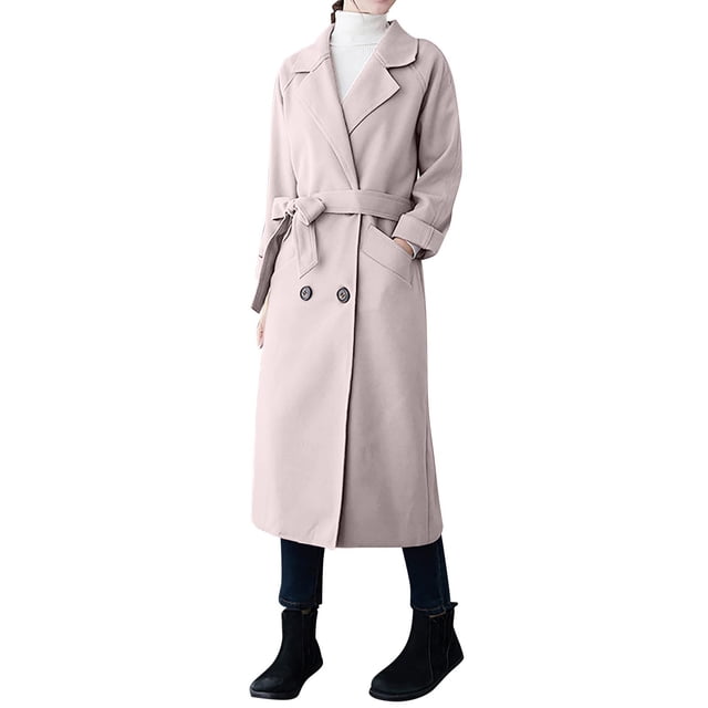 Birdeem Women's Solid Color Lapel Pocket Button Long Woolen Coat Jacket Cardigan Jacket