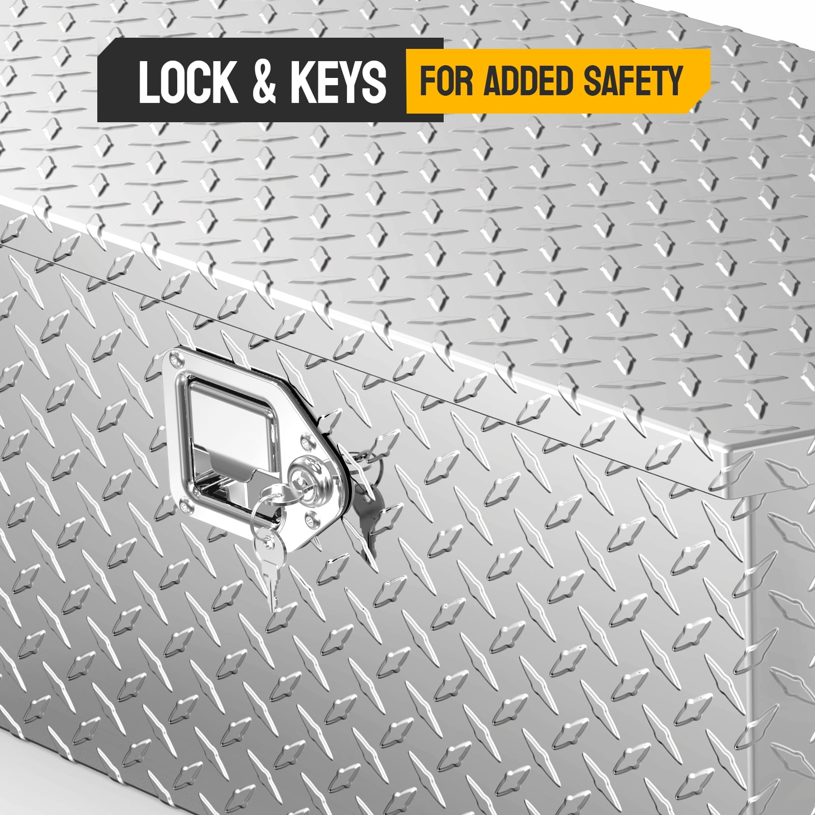 ‎TUFFIOM Lockable Tool Boxes and Organizers, Aluminum Alloy Silver, 39” x 18.3” x 11.8”