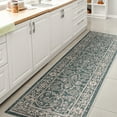 thumbnail image 4 of JONATHAN Y SANTA MONICA 2 x 10 Runner Rug, Palazzo Vine and Border Textured Weave - Teal/Gray, SMB103B-210, 4 of 5