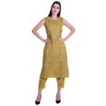 thumbnail image 5 of Moomaya Printed Womens Sleeveless Peter Pan Collar Kurta Pant Set,2 Piece Ethnic Set, 5 of 7
