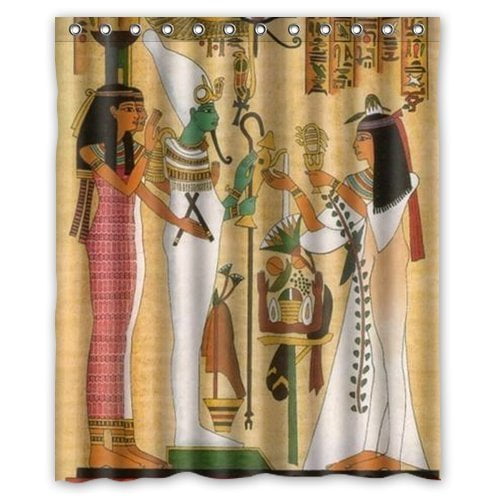 GreenDecor Ancient Egypt Goddess Isis Waterproof Shower Curtain Set