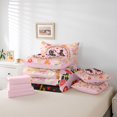 thumbnail image 6 of Feelyou Black Boho Cat Bedding Comforter Set 7pcs, Pink Cartoon Flower Full Bedding Set, 6 of 8