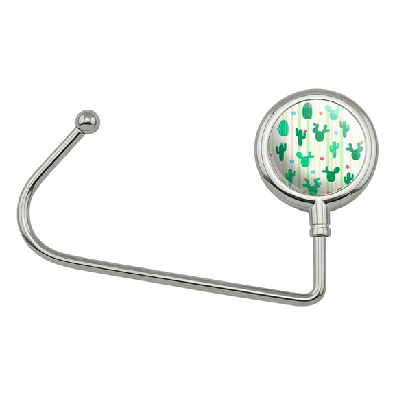 Cute Cactus with Flowers Pattern Purse Bag Hanger Holder Hook