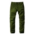 thumbnail image 2 of Pantalones casuales que combinan con la parte delantera plana y delgada para hombre, color verde, 2 of 5
