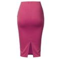 thumbnail image 3 of SSOULM Women's Stretchy Fitted Midi Pencil Skirt with Back Slit and Plus Size, 3 of 4