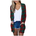 thumbnail image 2 of Puntoco moda mujer camiseta de manga larga frente abierto cárdigan de Navidad prendas de vestir exteriores sueltas blusa estampada abrigo bolsillos tops Puntoco Puntoco-1, 2 of 5