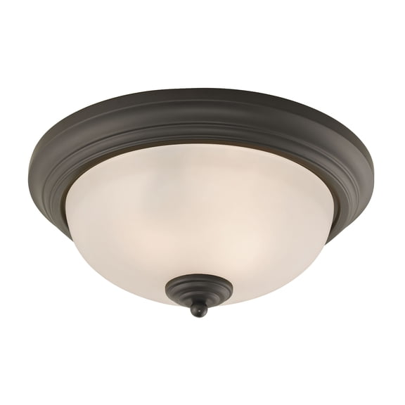 Atlas Lighting and Home 2-Light Flush Mount Ceiling Light Fixture - 13" - Oil Rubbed Bronze