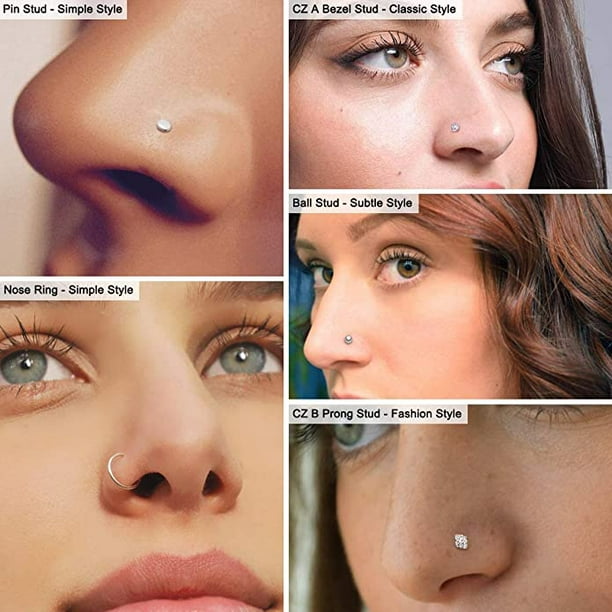 Ldurian 22PCS Nose Ring Studs, Nose Piercing Jewelry Set, Surgical