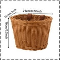 thumbnail image 2 of Bicycle Basket Set - Colored Tassels Wicker Front Handlebar Bike Basket with Streamer Bell and Stickers, Bicycle Basket Set of 4 (Brown）, 2 of 7