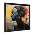 thumbnail image 2 of Designart "Portrait of African Reggae Woman III" Fashion Framed Wall Art Decor - Glam Blue Woman Living Room Framed Canvas Art, 2 of 6