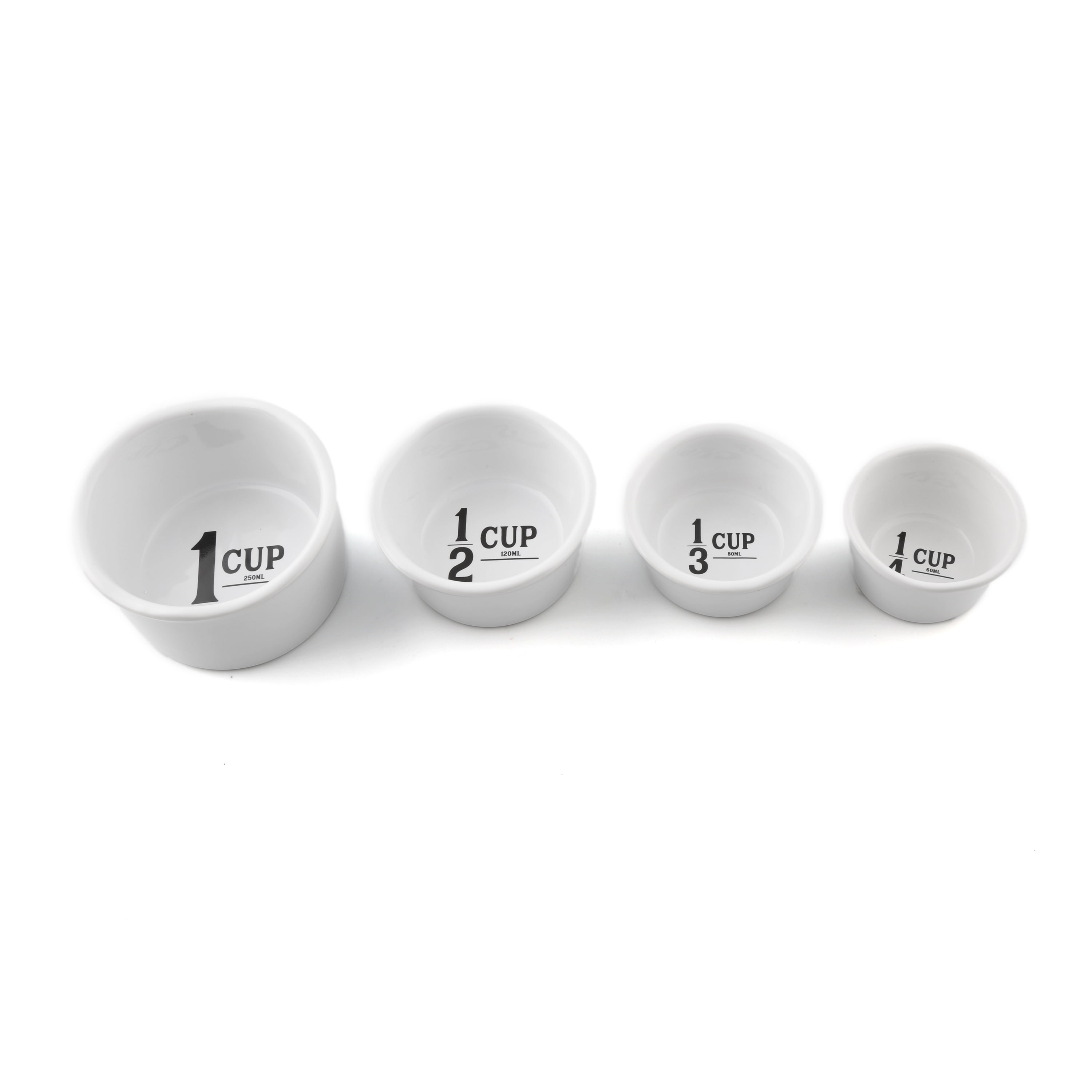 White Ceramic Measuring Cups S/4