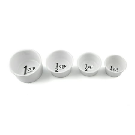 White Ceramic Measuring Cups - S/4