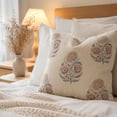 thumbnail image 7 of OCCOA Vintage Floral Print Throw Pillow Cover, Soft Linen Cushion Case for Sofa Couch Bed, 4 Colors Neutral Farmhouse Home Decor, Red, 7 of 7