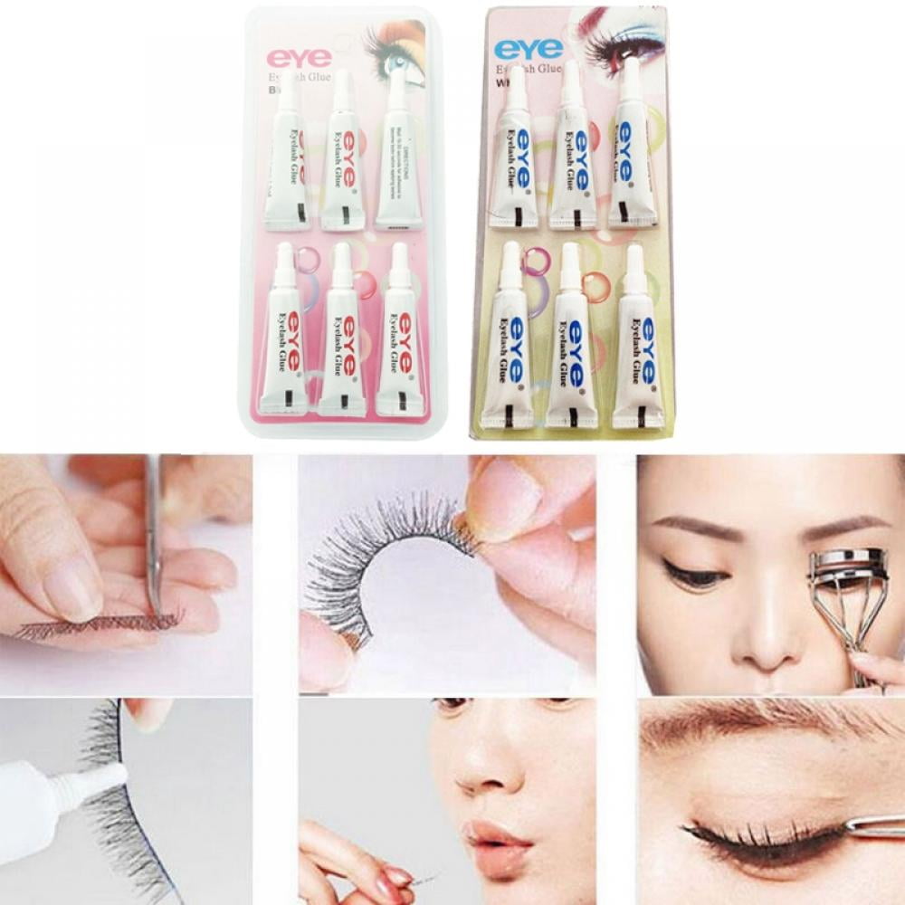 Prettyui 6PCS Practical False Eyelash Glue Waterproof Long Lasting