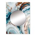 thumbnail image 2 of Designart "Marble Abstraction Blue and Gold V" Abstract Marble Mirror Wall Decor - Modern Blue Abstract Living Room Wall Mirror Art - 32" x 24" Inch, 2 of 5