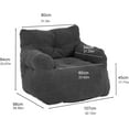 thumbnail image 3 of Recaceik Lazy Sofa,Giant Beanbag Chair with Filler, Huge Fluffy Faux Fur Bean Bag, Ultra Soft Bean Bag Chair for Adults with Memory Foam,Black, 3 of 9