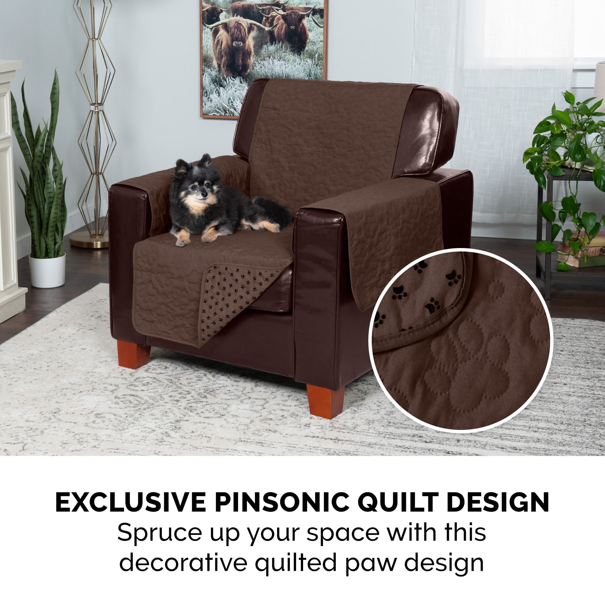 FurHaven Waterproof Slip-Resistant Furniture Protector, Espresso, Recliner, 1 Count