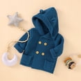 thumbnail image 4 of Kids Jackets for Girls Boys Toddler Baby Boys Solid Color Ears Hooded Knitted Tops Warm Coat Clothes, 4 of 9