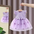 thumbnail image 5 of NOLDARES Toddler Girl Dress Little Girl Clothes Ruffle Sleeveless Floral Striped Summer Spring Casual Dresses(Purple,12-18 Months), 5 of 5
