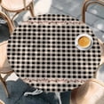 thumbnail image 2 of Country Star Plaid Round Tablecloth, Fitted Table Cover with Elastic for 36"-44" Round Tables, Black Retro American Farm Barn Berry Table Cloth Outdoor Indoor Dinning Party Waterproof Tablecloths, 2 of 7