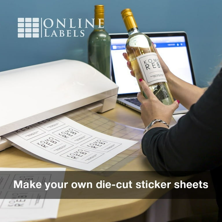 Online Labels - Removable Sticker Paper - White Matte - 100 Sheets - 8.5 x  11 Full Sheet Label - Inkjet/Laser Printer 